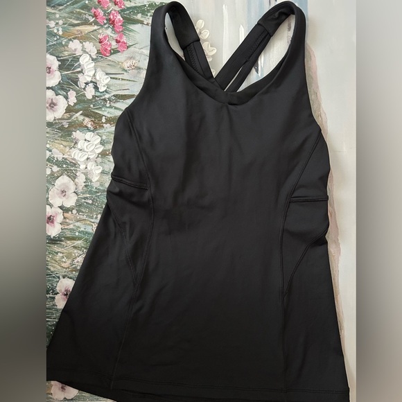LULULEMON Black Crossover Racerback Tank Top Exercise Gym Workout Yoga - Picture 3 of 10